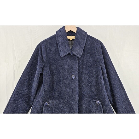 Vtg Katherine Kelly Womens Alpaca Wool Coat Peru Designer Quiet Luxury Blue Sz 8 - Picture 5 of 11